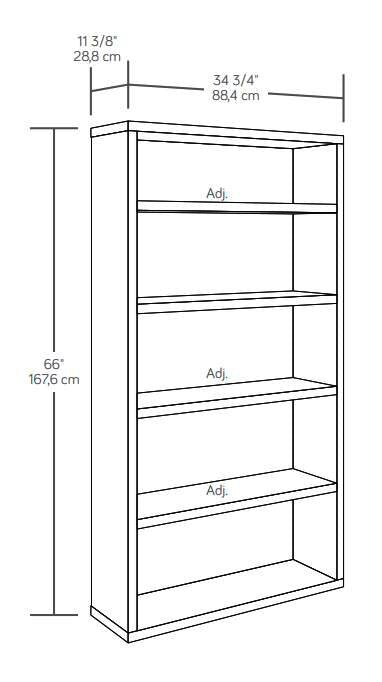 Affirm 34.8\" Commercial Grade 5-Shelf Bookcase - Hudson Elm