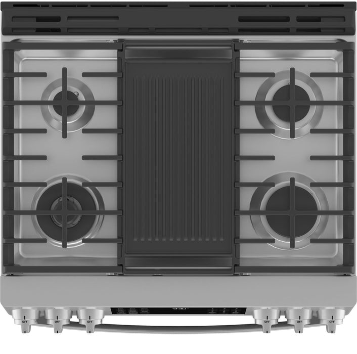 Profile 5.6 Cu. Ft. Smart Dual Fuel Range with True European Convection - Stainless Steel Fingerprint Resistant - PC2S930YPFS