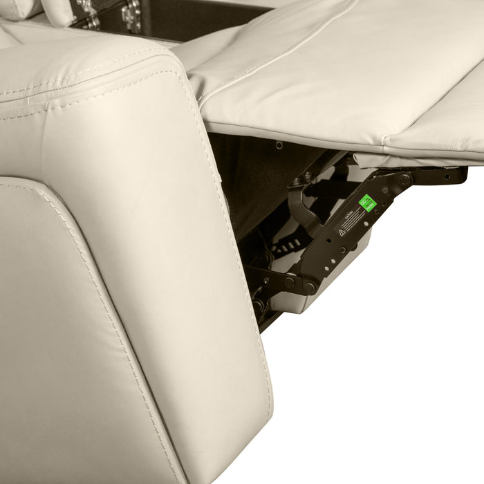 Scott Living Prescott 79\" Genuine Leather Power Reclining Loveseat with Power Headrests - Platinum Grey