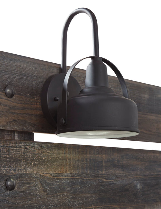 Abby Panel Headboard with LED Light & USB Ports, Brown - Full Size