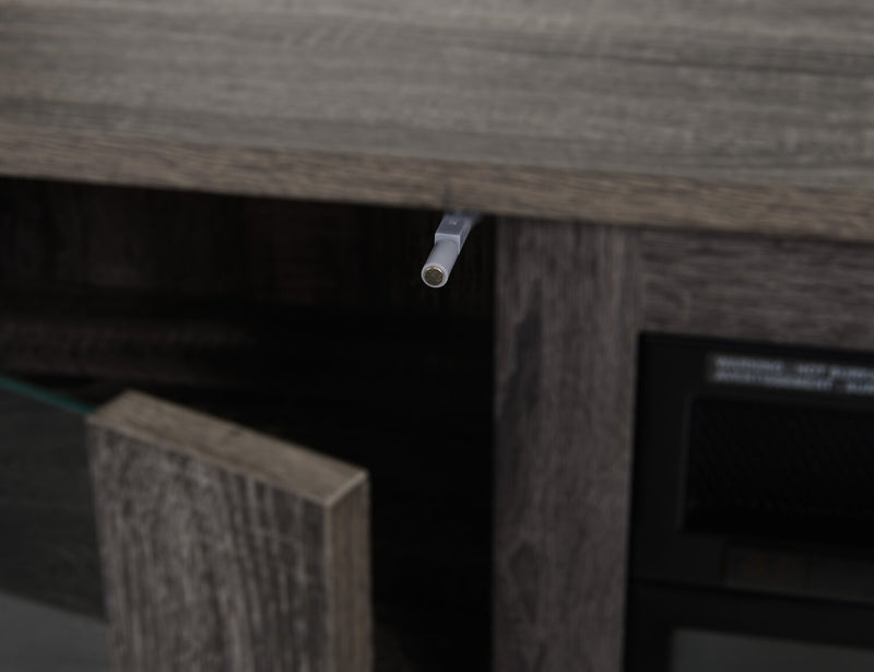 Antoni 102\" Modern 3-Piece Entertainment Centre with Electric Fireplace and Storage for TVs up to 70\"- Grey