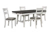 Echo 5pc Dining Table Set with Table & 4 Chairs, Storage Drawers, Trestle Base, 70\"W - White/Grey