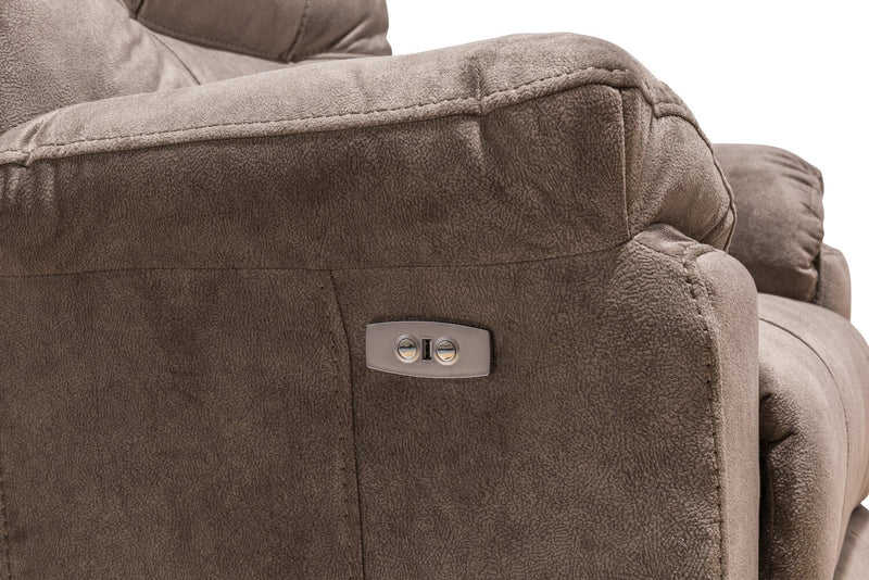 Made in Canada Gybson 38\" Fabric Power Reclining Chair - Latte Brown