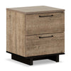 ["Everley Bedside 2-Drawer Nightstand with USB Ports, 19.5\"W x 22.5\"- Brown"]