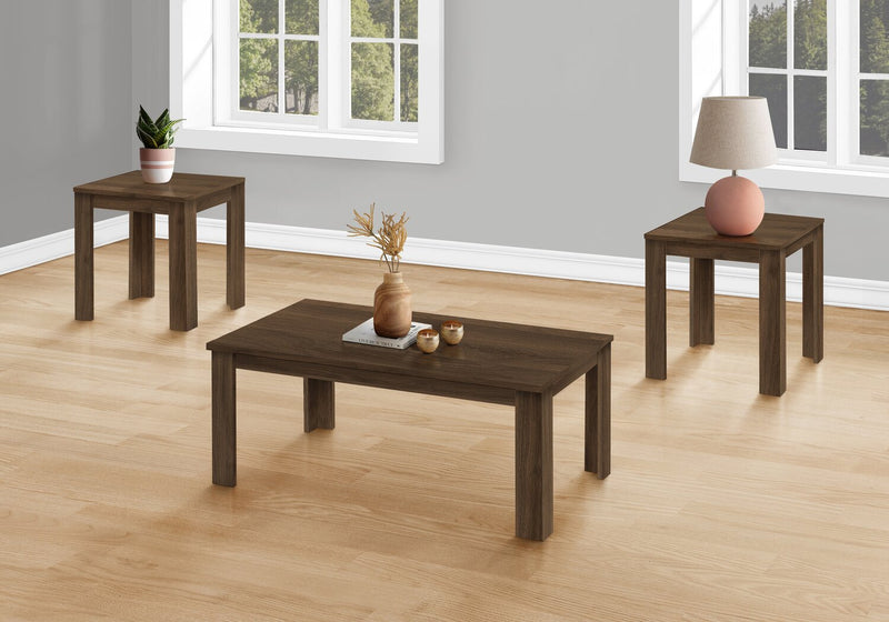 Remy 44\" Traditional 3-Pack Coffee + 2 End Tables - Brown 