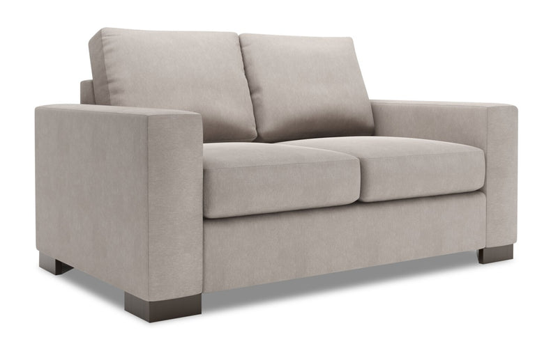 Made in Canada Customizable Sofa Lab Track  62\" Linen-Look Fabric Loveseat with Track Arms - Pax Slate Grey