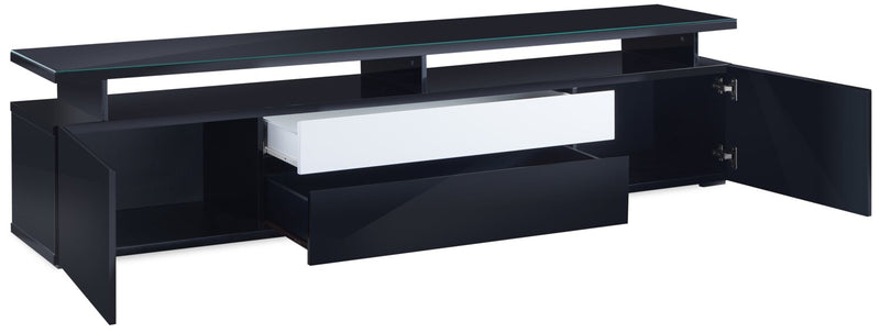 Adam 78\" Modern TV Stand with Storage and Cable Management for TVs up to 85\"- Black