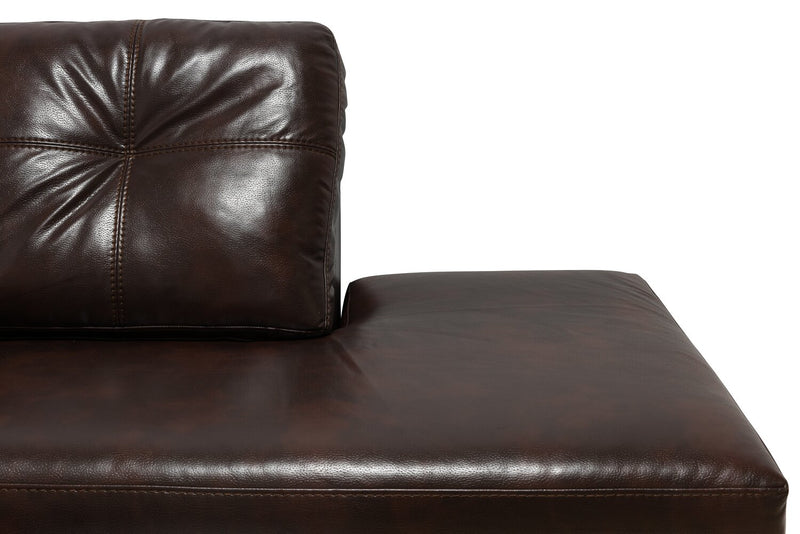 Made in Canada Addison 2-Piece Right-Facing Leather-Look Fabric Sectional with Removable Seat Cushions - Brown
