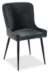 ["Lexi Dining Chair with Velvet-Look Fabric, Metal - Grey"]