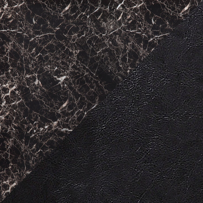 Marc 5pc Dining Set with Table & 4 Chairs, Marble-Look Top, Metal, 48\"W - Black