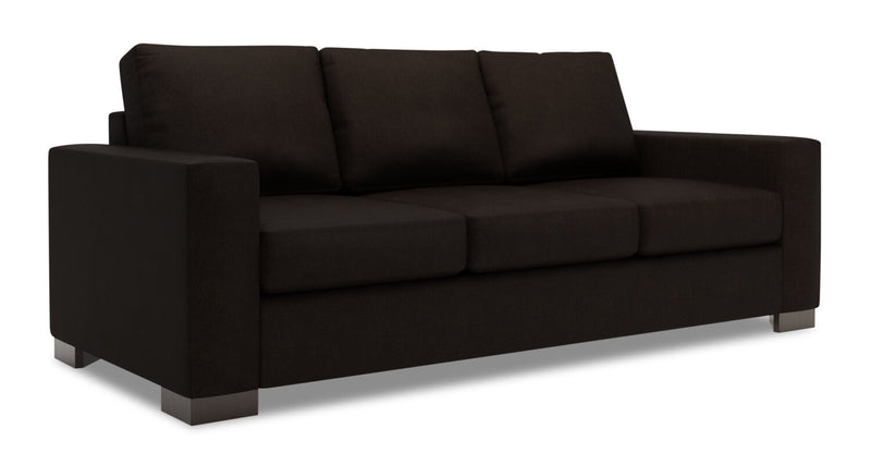 Made in Canada Customizable Sofa Lab Track 85\" Chenille Fabric Sofa Bed with Track Arms -  Luxury Chocolate Brown