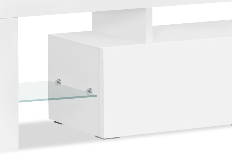 Maggie 63\" Modern TV Stand with Storage and Cable Management for TVs up to 70\"- White