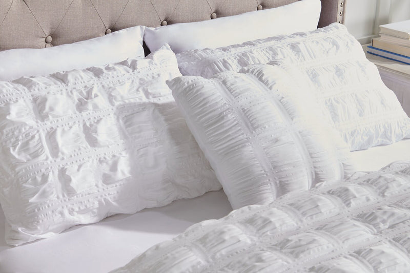 Elanna 4-Piece King Comforter Set - White