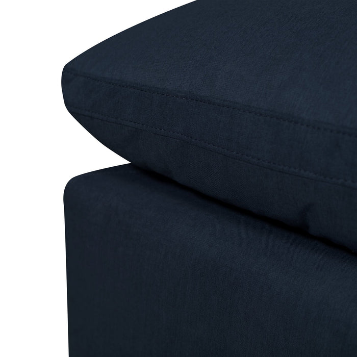 Eclipse Modular 43\" Linen-Look Fabric Corner Chair with Reversible Feather Down Cushions - Navy Blue