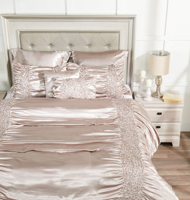 Beatrice 7-Piece Queen Comforter Set - Taupe