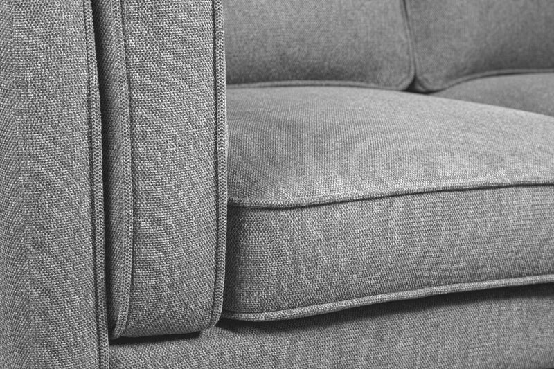 Kort & Co. Kassia 65.4\" Linen-Look Fabric Loveseat with Wood Base and Legs - Grey