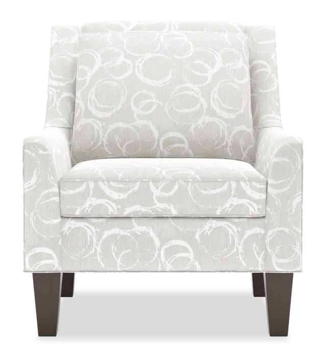 Made in Canada Sofa Lab Customizable Club 29\" Fabric Accent Chair with Wood Legs - Mist Multicolour