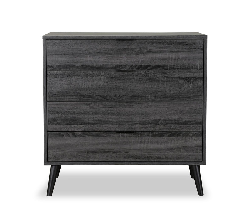 Nash Bedroom Chest of Drawers, 4-Drawer, 35.4\"W x 35.5\"H, Modern Mid-Century - Dark Grey