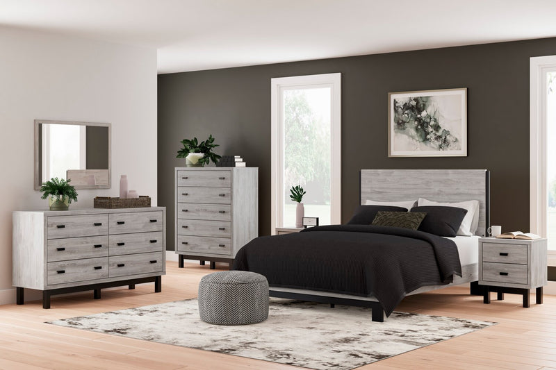 Zen Panel Bed, Light Grey - Queen Size