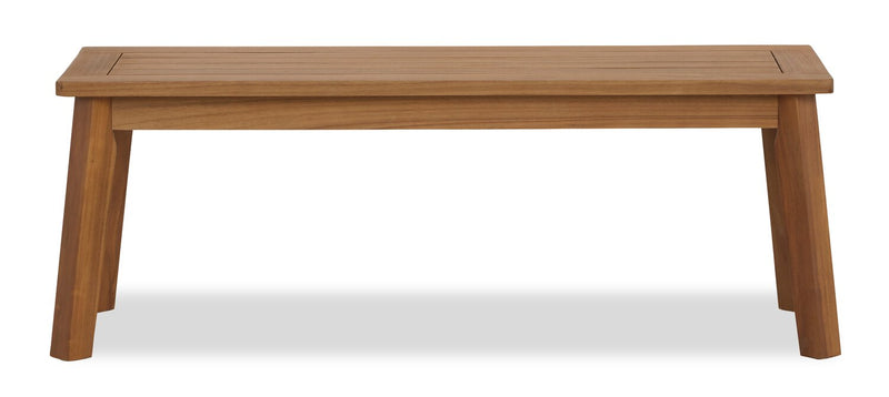 Bern Outdoor Patio Bench - 46\"W, Acacia Wood & Polyrethane Finish - Natural