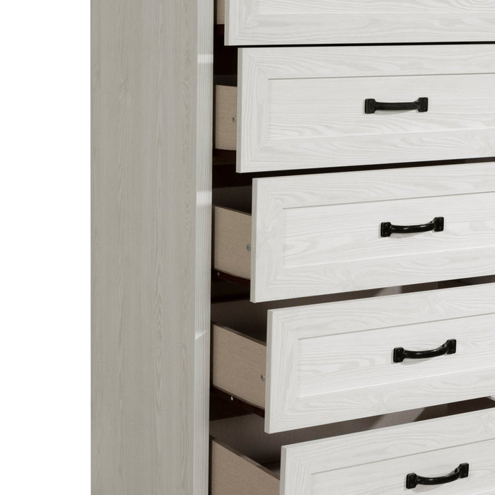Dove Bedroom Chest of Drawers, 5-Drawer, 30.5\"W x 49\"H, Made in Canada - White