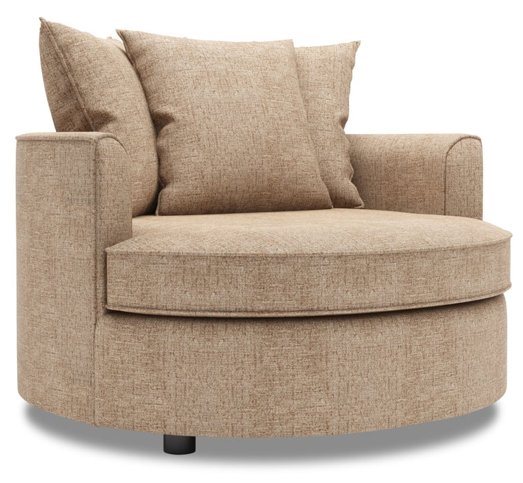 Made in Canada Sofa Lab Customizable Cuddler 48\" Chenille Fabric Accent Chair - Luxury Taupe