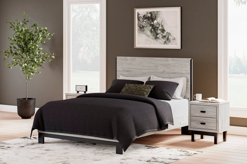 Zen Panel Bed, Light Grey - Queen Size