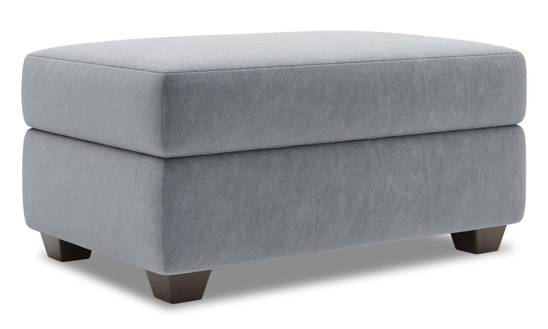 Made in Canada Customizable Sofa Lab The Trunk 39\" Velvet Fabric Storage Ottoman - Grey