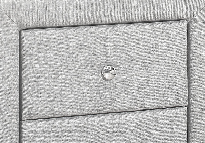Zara Upholstered Bedside 2-Drawer Nightstand, 20.5\"W x 20.75\"H - Grey