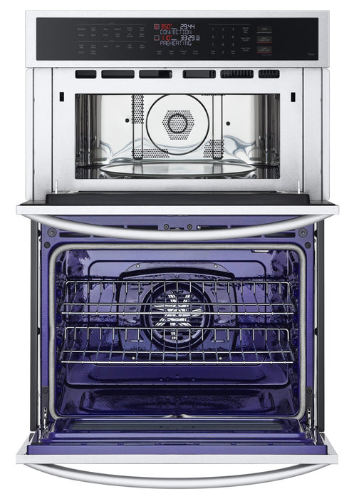 LG 30\" 6.4 Cu. Ft. Electric Combination Wall Oven with Fan Convection - Smudge Proof Stainless Steel - WCEP6423F