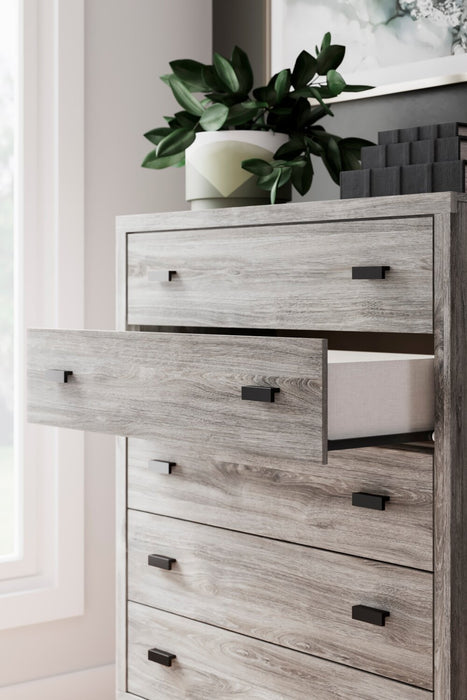 Zen Bedroom Chest of Drawers, 5-Drawer, 44.7\"W x 52.5\"H - Grey