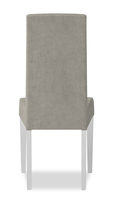 Raia Dining Chair with Vegan-Leather Fabric - Made in Italy, Modern - Light Grey
