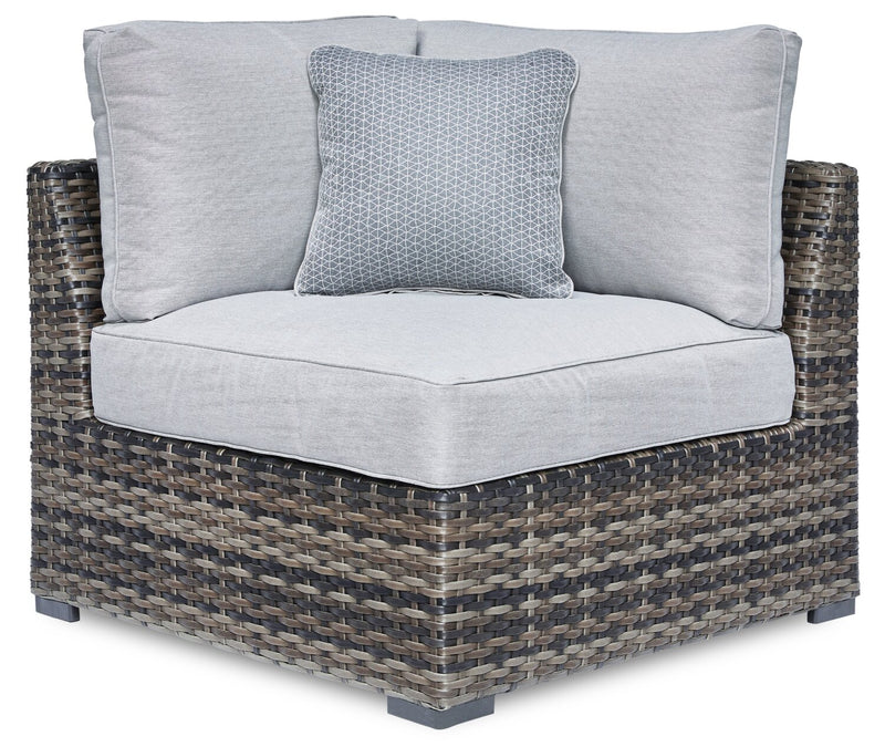 Lilo Outdoor Patio Loveseat - Resin Wicker & Nuvella Fabric, UV & Weather Resistant - Grey