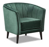 Brinley 29\" Velvet Fabric Accent Chair with Wood Legs - Green