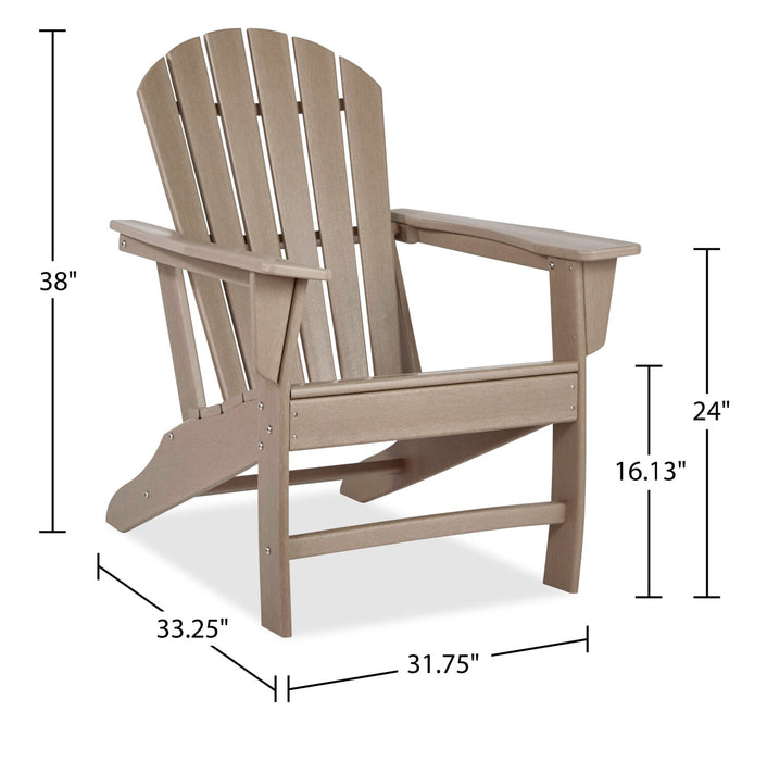 Bask Outdoor Patio Adriondack Chair - High Density Plastic, UV & Weather Resistant - Taupe