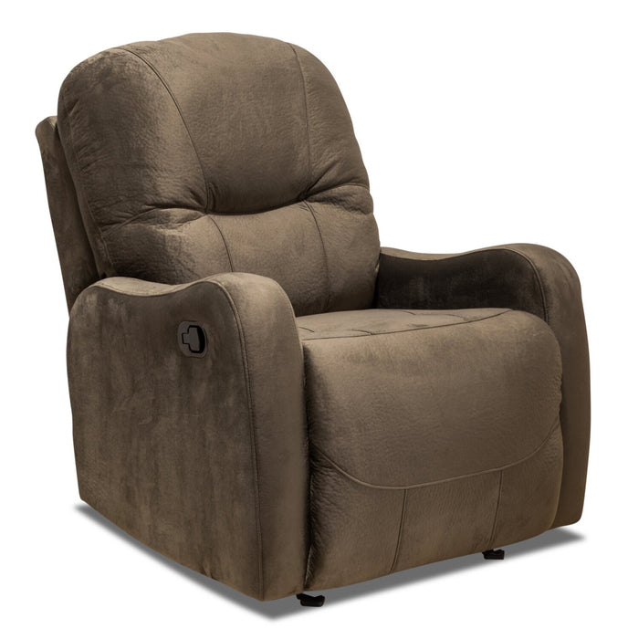 Made in Canada Everett 33.5\" Fabric Reclining Chair - Chocolate Brown
