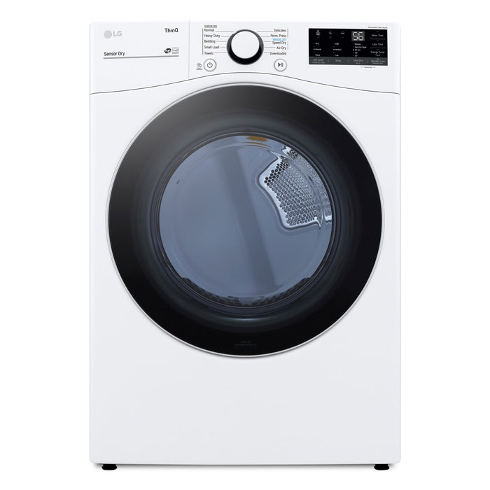 LG 5.2 Cu. Ft. Front-Load Washer, 7.4 Cu. Ft. Gas Dryer with AI - White