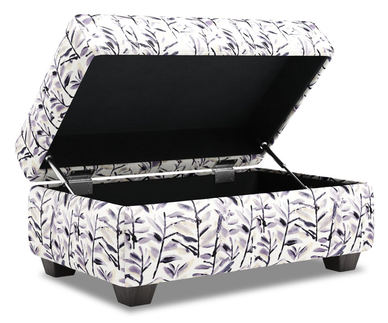 Made in Canada Customizable Sofa Lab The Trunk 39\" Fabric Storage Ottoman - Pebble Multicolour
