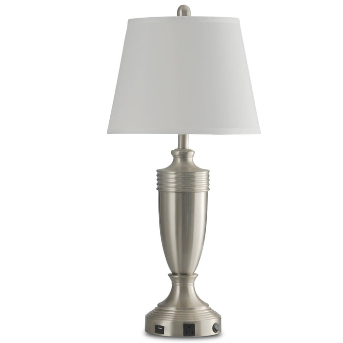Garcia 29.5\" Silver Table Lamp with USB Charging