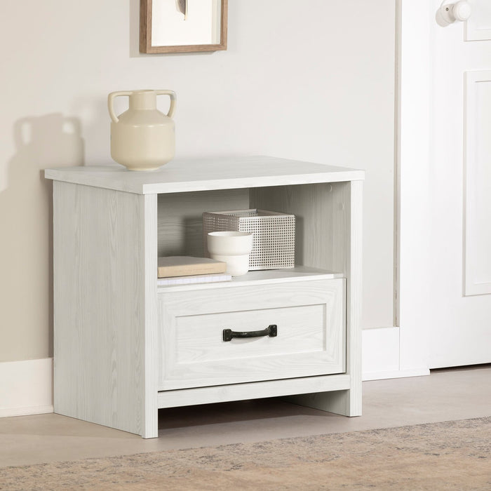 Dove Bedside 1-Drawer Nightstand, 23.8\"W x 22.5\"H, Made in Canada - White