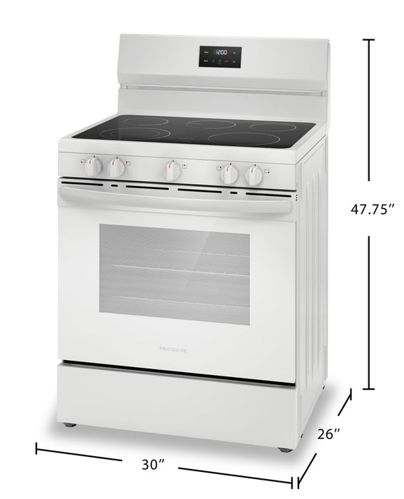 Frigidaire 5.3 Cu. Ft. Electric Range With Quick Boil Element and Five-Element Cooktop - White - FCRE305CBW