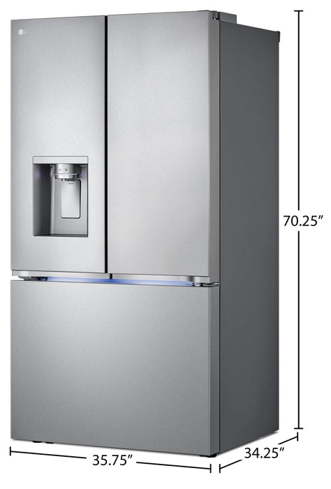 LG 36\" 31 Cu. Ft. French-Door Standard-Depth MAX™ Refrigerator - Smudge Proof Stainless Steel - LRYXS3106S