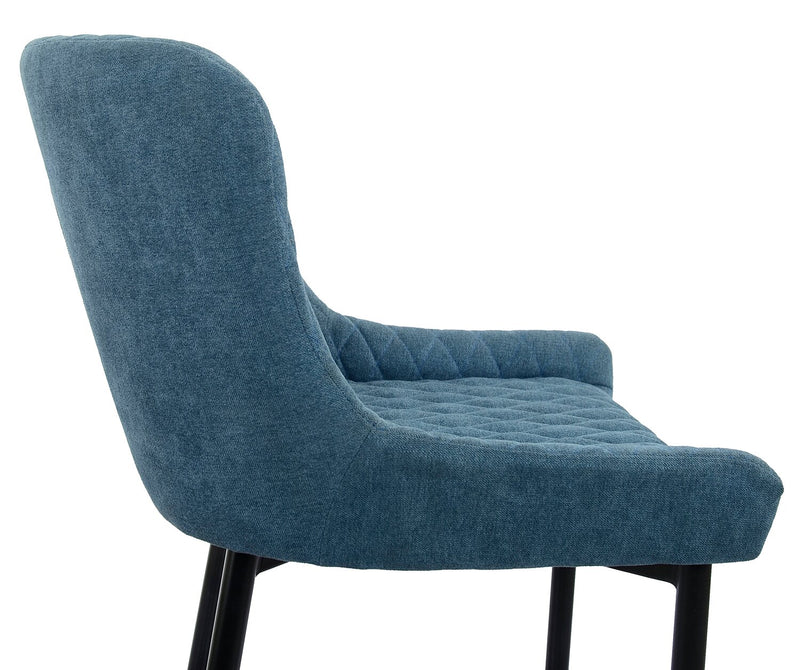 Demi Counter-Height Stool with Velvet-Like Fabric, Metal - Navy