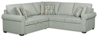 Scott Living Haven 2-Piece Left-Facing Chenille Fabric Sleeper Sectional - Seafoam Blue 