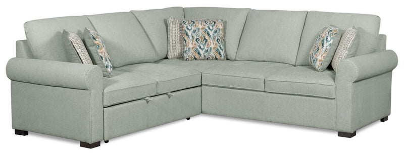 Scott Living Haven 2-Piece Left-Facing Chenille Fabric Sleeper Sectional - Seafoam Blue