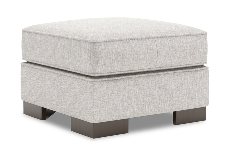 Made in Canada Customizable Sofa Lab Track 24\" Chenille Fabric Ottoman - Luxury Silver