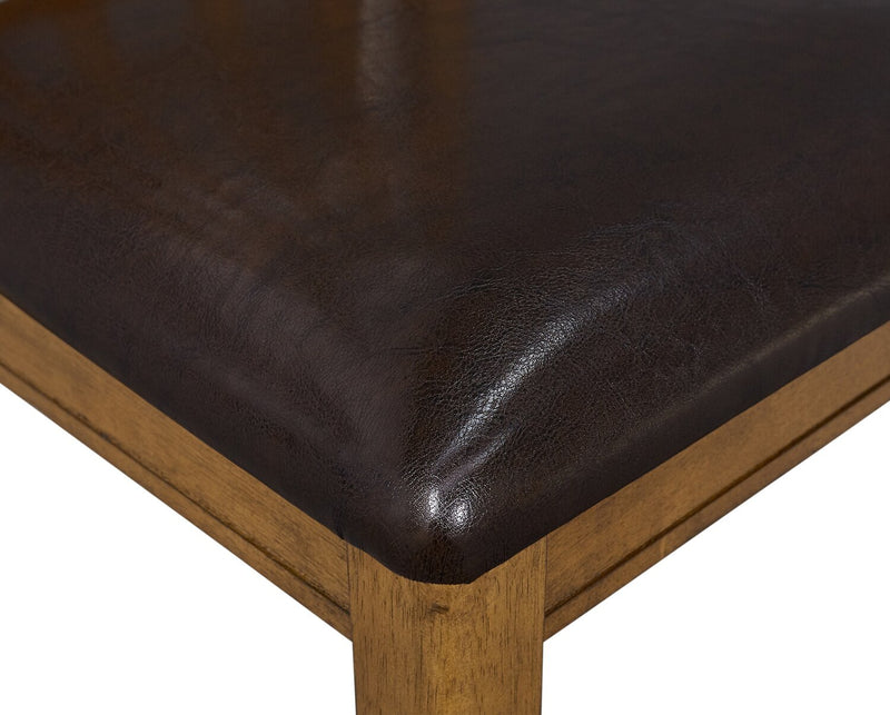 Dena Dining Chair with Vegan-Leather Fabric - Oak Brown