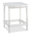 Bask Outdoor Patio End Table - 15\"W, High Density Plastic, UV & Weather Resistant - White