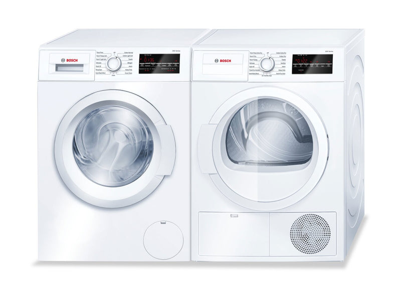 Bosch 300 Series 2.2 Cu. Ft. Front-Load Washer and 4 Cu. Ft. Condensation Dryer 