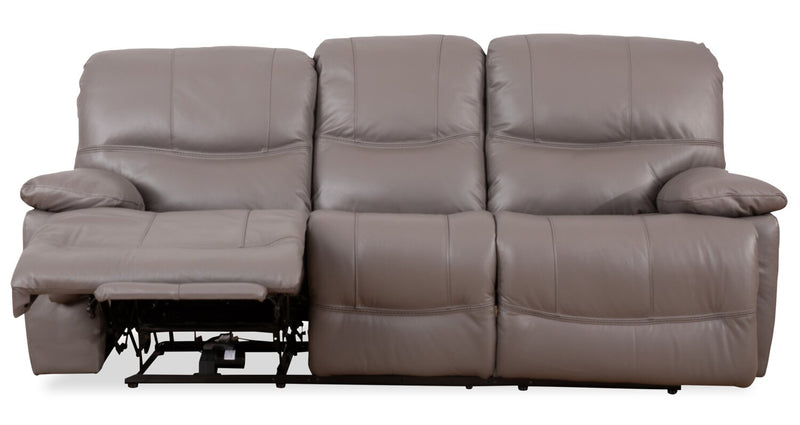 Franco 89\" Genuine Leather Zero Gravity Power Reclining Sofa with USB Ports - Grey